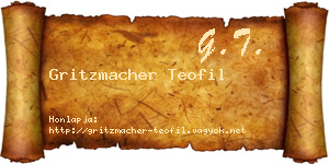 Gritzmacher Teofil névjegykártya